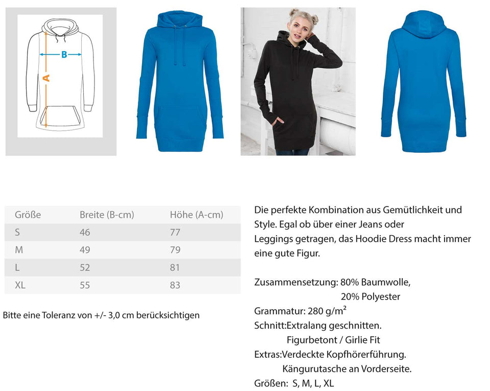 Mein Auto ist Breit und Tief - Damen Hoodie-Kleid - Autoholiker