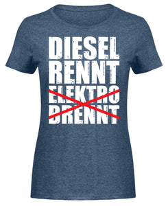 Diesel rennt Elektro brennt - Damen Melange Shirt - Autoholiker