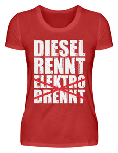 Diesel rennt Elektro brennt - Damenshirt - Autoholiker