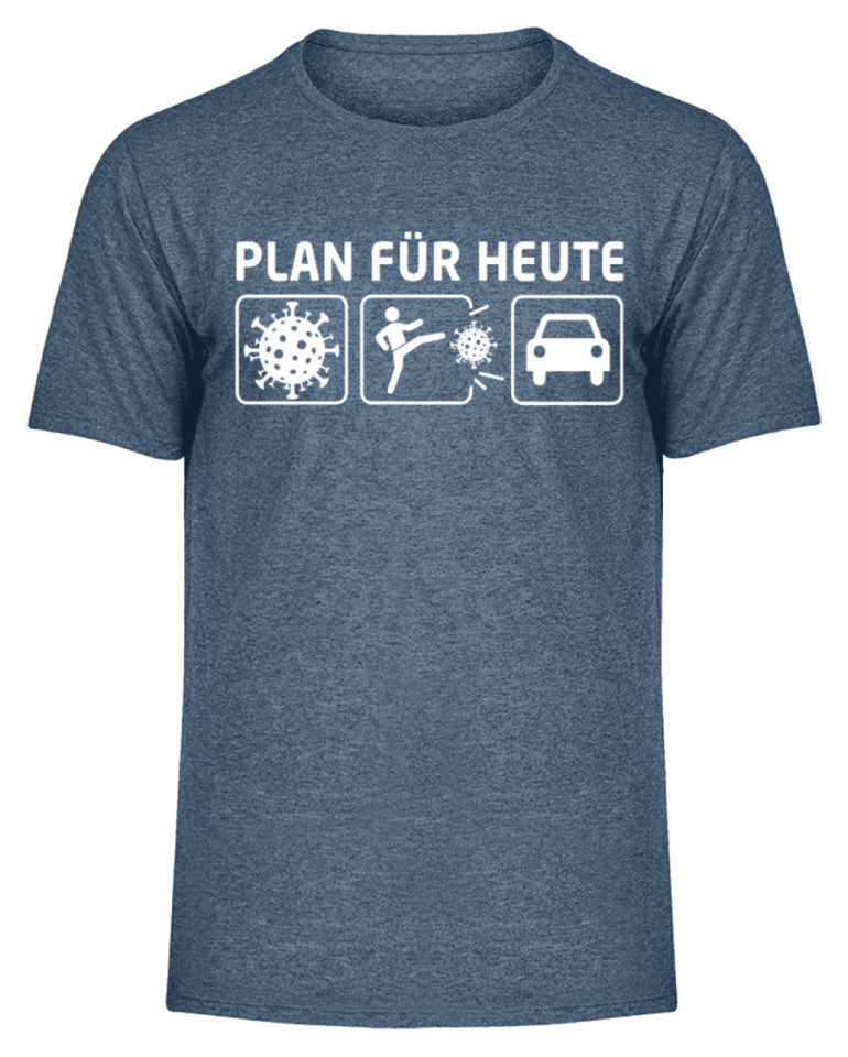 Plan für Heute Corona Auto - Herren Melange Shirt - Autoholiker