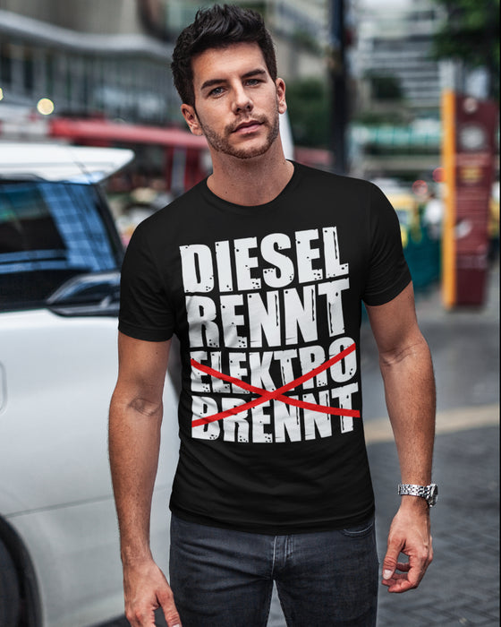 Diesel rennt Elektro brennt - Herren Shirt - Autoholiker