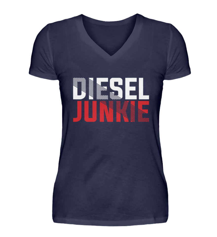 Diesel Junkie  - V-Neck Damenshirt - Autoholiker