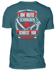 Am Auto schrauben schützt vor Corona - Herren Shirt - Autoholiker