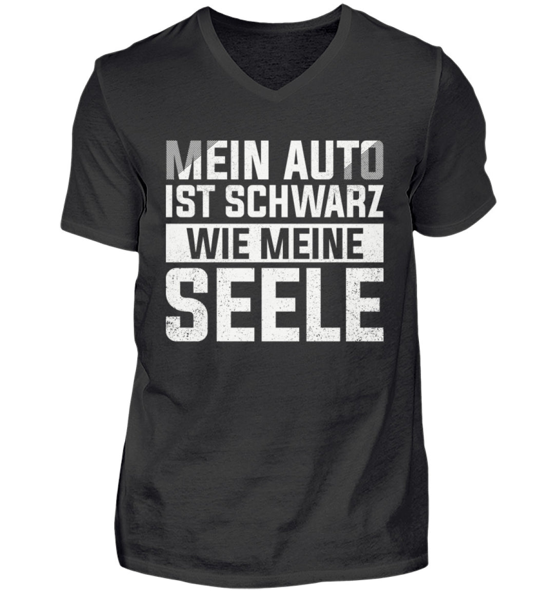 Mein Auto ist schwarz wie meine Seele - Herren V-Neck Shirt - Autoholiker