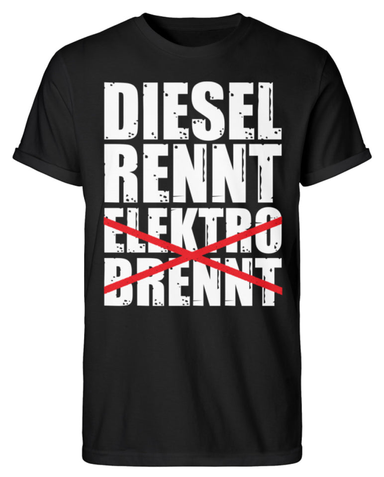 Diesel rennt Elektro brennt - Herren RollUp Shirt - Autoholiker